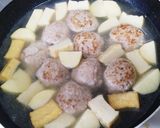 ジャガイモ厚揚でかさまし煮込みハンバーグ作り方4写真