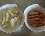 長いもとソーセージの揚げ絡め作り方1写真