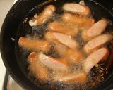 長いもとソーセージの揚げ絡め作り方4写真