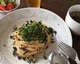 バターなし、ニンニク香る明太子パスタ作り方4写真