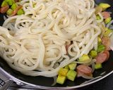 アボカド豆乳カルボナーラうどん作り方2写真
