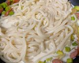 アボカド豆乳カルボナーラうどん作り方3写真