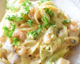 シーフードとキャベツの味噌クリームパスタ作り方5写真