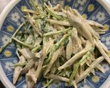 豆苗とゴボウの胡麻マヨ和え作り方5写真