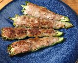 万願寺唐辛子と福耳唐辛子の肉詰めグリル作り方7写真