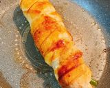 ☆三色野菜と鶏胸肉のロール焼き☆作り方5写真