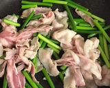 ニンニクの芽と豚バラ焼肉のタレ味♪作り方3写真
