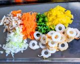 ちくわ入り野菜たっぷりチャーハン作り方1写真