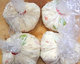 レンジ簡単豆腐とカニカマと枝豆の和風巾着作り方5写真