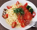 ♪トマト缶でベーコンの冷製パスタ♪作り方3写真