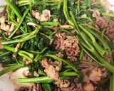 牛肉と空芯菜のオイスターソテー作り方4写真