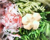 ささげ豆ときゅうりとカニカマのサラダ作り方4写真
