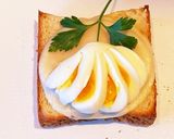 花柄の茹で卵トースト〜(๑╹◡╹)ノ"作り方5写真