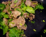 牛肉と香菜の塩炒めライム風味（タコス風）作り方3写真