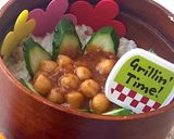 ハニーマスタードチキンとチリビーンズ弁当作り方3写真