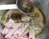桃とハムのあるものでパスタ作り方2写真