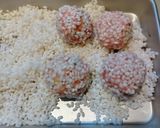 肉団子のもち米蒸し作り方3写真
