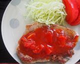 豚ステーキ♪生トマトとケチャップソース♪作り方6写真