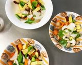 レンジ根菜春雨味噌トマト麻婆豆腐風サラダ作り方12写真