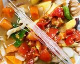 レンジ根菜春雨味噌トマト麻婆豆腐風サラダ作り方14写真