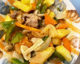 レンジさつま芋豚こまキムチ甘酢青椒肉絲風作り方14写真