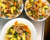 レンジさつま芋豚こまキムチ甘酢青椒肉絲風作り方15写真