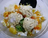 簡単！ポテトエッグ豆苗サラダ作り方4写真