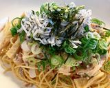 九条ねぎたっぷり釜揚げしらすたらこパスタ作り方4写真