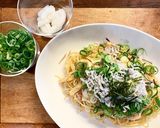 九条ねぎたっぷり釜揚げしらすたらこパスタ作り方5写真