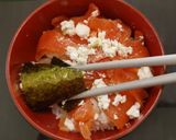 スモークサーモンのカッテージチーズ乗せ丼作り方7写真