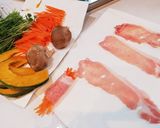 野菜くるくる♪彩り蒸し豚~♡作り方1写真