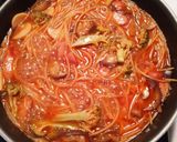 さっぱり煮のラストはトマトクリームパスタ作り方5写真