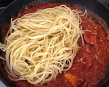 トマト缶で◎なすツナのトマトソースパスタ作り方5写真