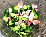 簡単！蛇腹キュウリとタコの酢の物作り方5写真