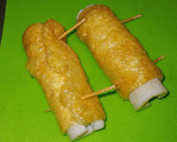 長ネギ☆ちくわ☆油揚げで巻き巻き煮☆作り方4写真