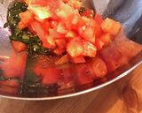 簡単☆トマトとバジルの冷製パスタ作り方1写真