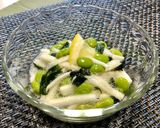 簡単☆長芋とワカメ・枝豆の酢の物作り方4写真
