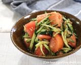 トマトときゅうりのごまだれ和え作り方4写真