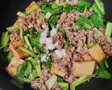 牛肉と絹厚揚げの小松菜炒めカレー風味作り方16写真