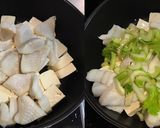 白身魚と豆腐とニラのキムチ煮込み作り方3写真