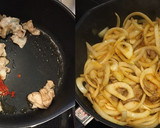 豚バラ肉と油揚げと玉ねぎのXO醤炒め作り方3写真
