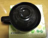 ダイソー1合マグdeもち麦入りワカメ粥作り方1写真