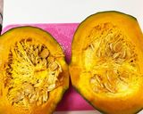 かぼちゃのチーズひき肉詰め作り方1写真