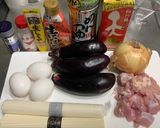 簡単！茄子と鶏肉の卵とじ素麺作り方1写真
