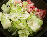 大葉と牛肉と野菜の和風柚子胡椒醤油パスタ作り方3写真