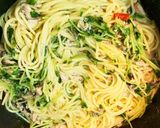 イワシ缶と豆苗のオイルパスタ作り方6写真