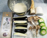 簡単☆冷やしとろろ蕎麦　　天ぷら　おろし作り方1写真