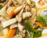 レンジ大根豚こまオイ甘酸味青椒肉絲風作り方14写真