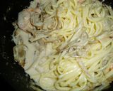 サケとごぼうのクリームパスタ♪作り方7写真