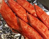 簡単！カニカマ特大とマスタードソース焼き作り方1写真